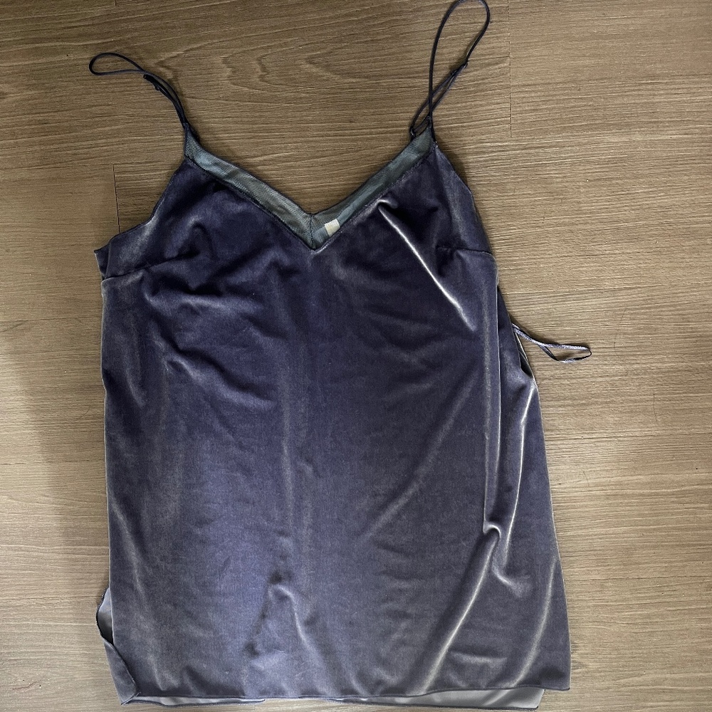 Like New, Easy Fitting Free People Velvet Cami/Mesh V-Neckline Size M
